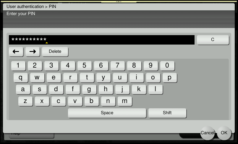 Accessing and Logging in at a Konica Minolta Device Native | YSoft
